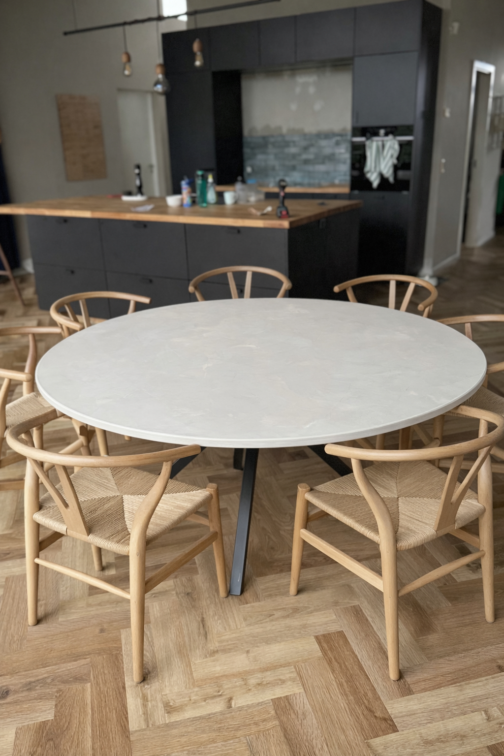 Stort micromentbord rund model med stjerne understel